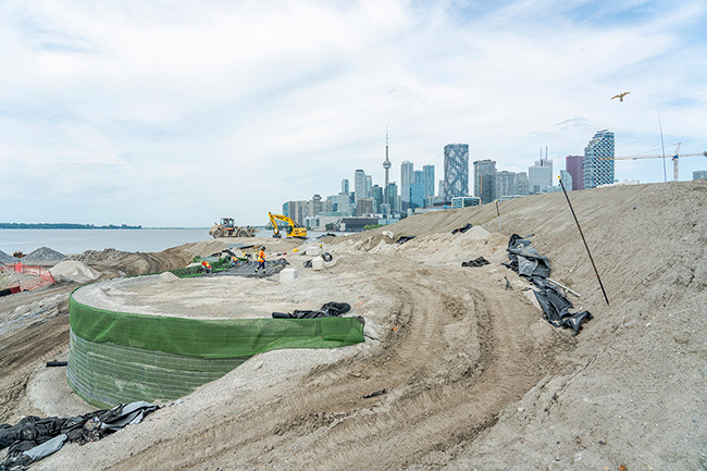 The Port Lands Flood Protection Project requires excavating, moving and placing more than 1.5 million cubic metres of soil and fill, enough to fill the Rogers Centre.