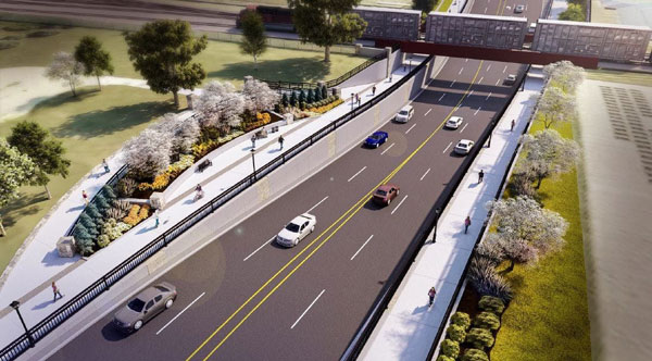 Once complete, the Adelaide Street underpass will improve safety at the intersection, which has been a concern. The new intersection will also sport multi-use paths on either side of the street, improve approaches to a nearby intersection, and add improvements to an adjacent park.