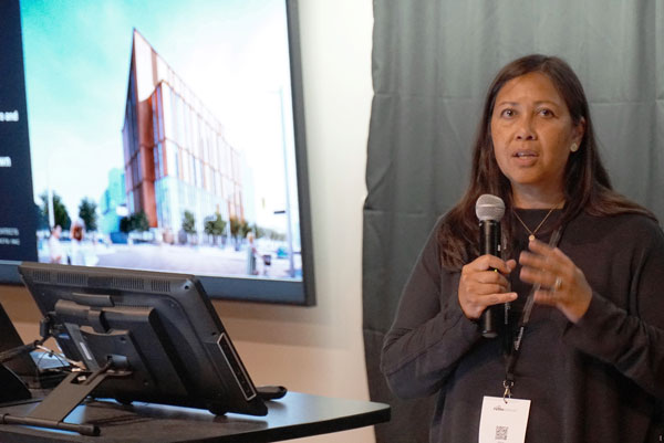 Carol Phillips with Moriyama Teshima Architects on Limberlost Place spoke about the project during a Mass Timber Seminar Conference held recently at George Brown College in Toronto.