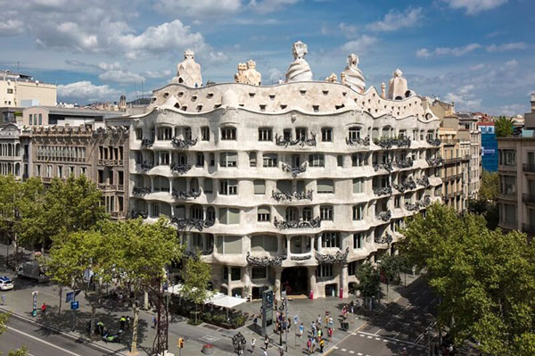 The Casa Mila in Barcelona, designed by Antoni Gaudi and built of stone between 1906-1912, is regarded as a work of art.
