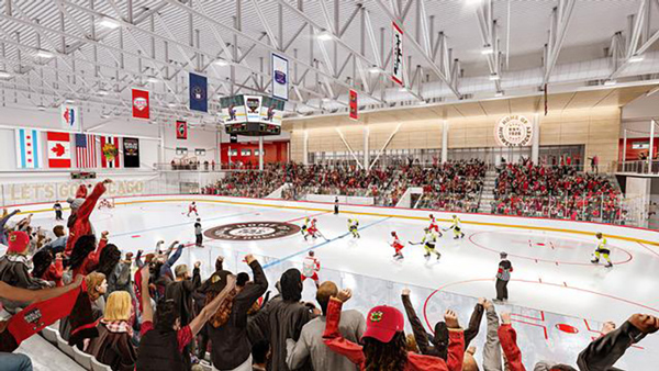 The 135,000-square-foot two-rink addition will see a 300-seat smaller rink and 1,500 seat larger bowl constructed, ideal for tournaments.