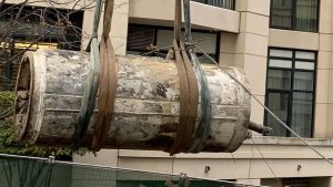 Last piece of tunnel boring machine removed from under Toronto’s Old Mill Drive