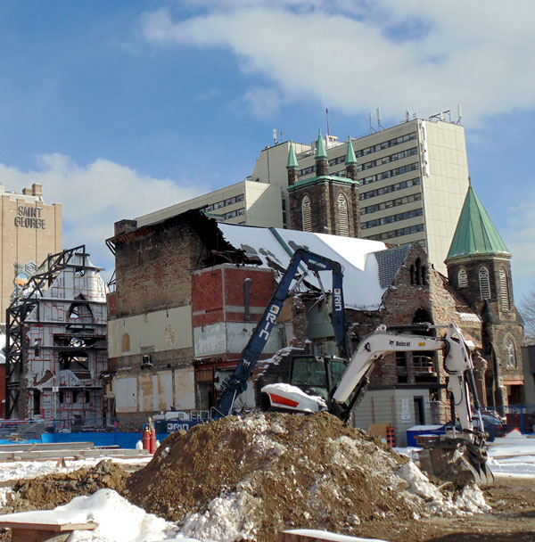 Heritage consultant Toronto’s ERA Architects is overseeing the historic aspects of the deconstruction and restoration of the buildings. KPMB Architects is designing the condominium project and reintegrating the church structure with the new development.
