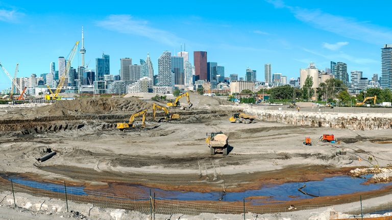 The Port Lands Flood Protection Project, led by Waterfront Toronto, created a new mouth for the Don River in the middle of the Port Lands between the Ship Channel and the Keating Channel, as well as the foundations of a new urban island, Villiers Island.