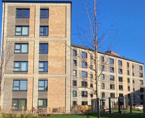 Springfield Cross, Glasgow’s largest Passivhaus-certified housing development, was completed in December 2022.