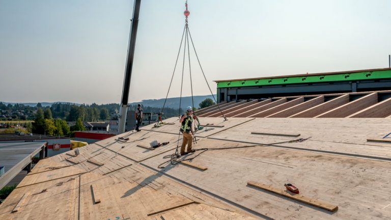 Construction crews have completed the final cement pour and installed the last steel girder for a new, seismically safe high school being built in Duncan, B.C. The $84-million school will be a three-storey steel structure. Construction began about two years ago and is scheduled to be completed in June.