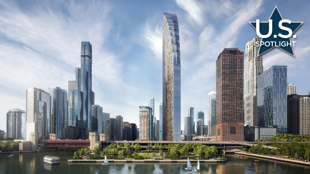 72-storey residential tower rises on vast Chicago hole in ground