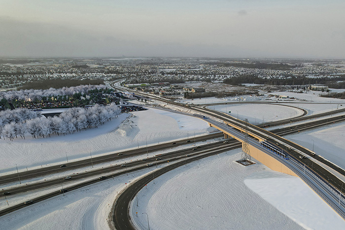 A rendering shows the Anthony Henday LRT bridge, which reached a milestone on Jan. 18 with installation of bridge girders.