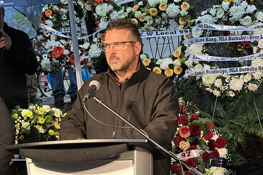 Mike Davis, the son of Bentall victim Donald Davis, spoke at the memorial and warned that a rush to build affordable housing must include increased safety vigilance.