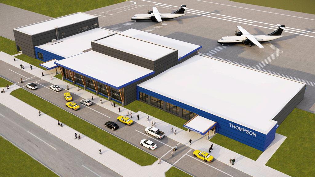 Steel structure ‘flying up’ for new terminal at Manitoba’s Thompson Regional Airport