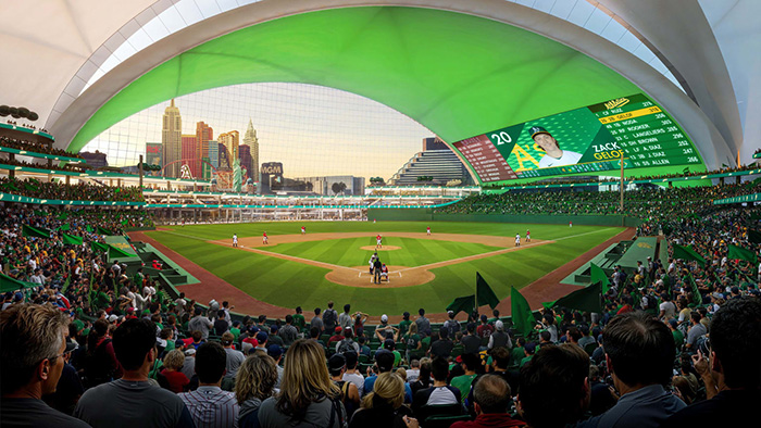 The A's hope to move into that 33,000-seat domed stadium in 2028, depending mostly on the construction timeline.