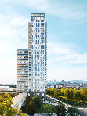 Devimco’s latest project, the Myral Condominiums, includes a 33-storey tower with 555 rental units, condominiums and a ground-level retail space.