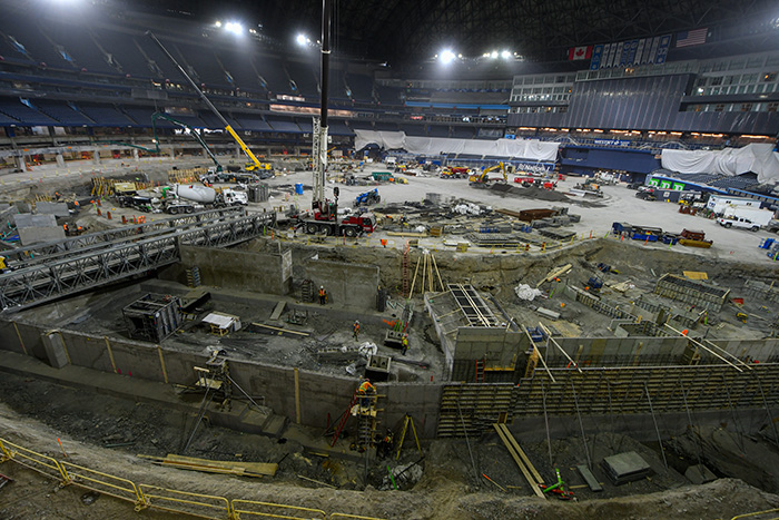 The second phase of multi-year renovation work, led by PCL Construction, consisted of demolishing and excavating the original bowl and redesigning and rebuilding a new 100 level seating bowl, along with adding world-class player facilities and premium clubs and amenities that will open mid-season as planned.
