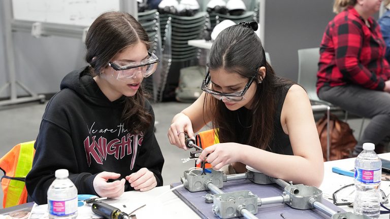 Young women in the Sault attended a Skills Ontario workshop on the electrical trade April 26.