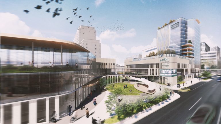 True North Real Estate Development plans to redevelop Portage Place, a mixed-use shopping mall in downtown Winnipeg. It is slated to be transformed into a campus that connects a health-care centre, affordable and family housing, a full-size grocery store, neighbourhood services and urban green spaces.