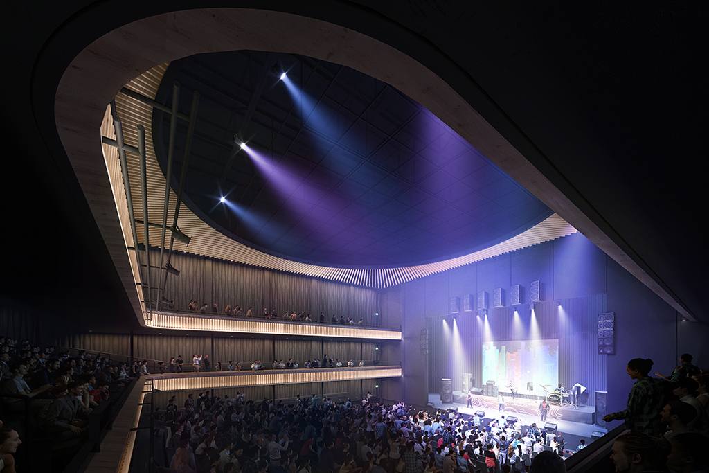 A rendering of Arts Common’s new 1,000-seat theatre, which can be set into various configurations.