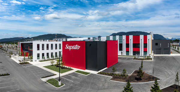 GlasCurtain’s fibreglass-framed curtain wall system on Saputo’s milk processing facility and corporate offices in Port Coquitlam, B.C., has a U-value of 0.90 W/m2K overall and a SHGC 0.40 value overall.
