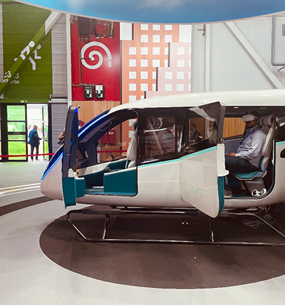 Pictured is the cabin for Eve Air Mobility’s eVTOL.