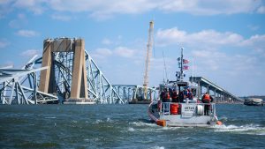 Salvage crews race against the clock to remove massive chunks of fallen Baltimore bridge