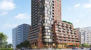 Mixed-use high-rise development at 5507-5509 Dundas St. W., Toronto, Ontario