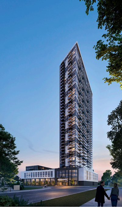 A 40-storey residential tower from Sevoy will be built in the growing Pickering city centre.