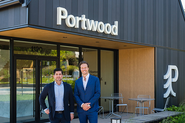 EDGAR Development CEO Peter Edgar and president Matthew McCleneghan celebrate the beginning of the Portwood project.
