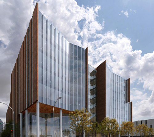 The site, at 109 Street and 105 Avenue, will soon be home to a seven-storey tower and wedge-shaped building that will accommodate an additional 7,500 students in business and STEM fields.