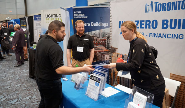 Exhibitors share information with delegates to the PM Springfest at the Metro Toronto Convention Centre recently.