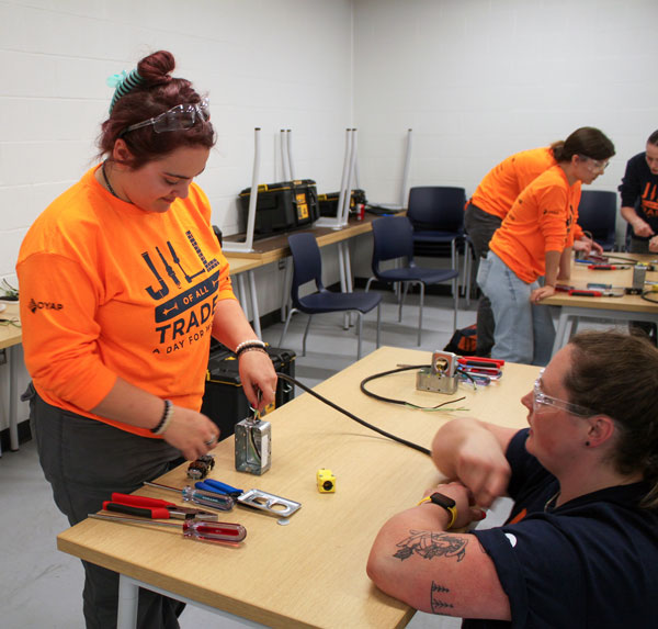 At the events, high school students rolled up their sleeves and tried their hands at the trades. They also connected with industry representatives and female mentors who provided a glimpse into skilled trades careers.