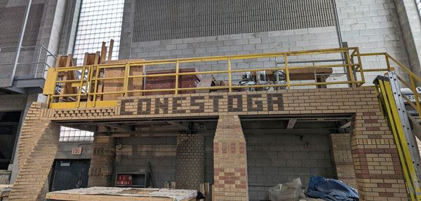 Features of the dedicated masonry shop at Conestoga College include some decorative brickwork.