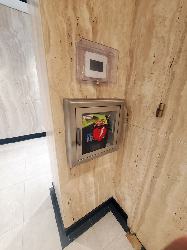 In addition to having Automated External Defibrillators on its construction sites, Tridel, one of Canada’s largest homebuilders, has also included AEDs in their condo projects.