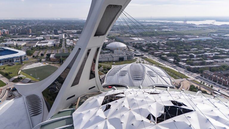 The existing membrane roof of the iconic Olympic Stadium in Montréal will be replaced. sbp worked with gmp Architects and WSP with the client to define the design and technical requirements for the project. The renovation of the roof is divided into three parts: the dismantling of the present roof, the dismantling and replacement of the technical ring and the installation of the new roof.
