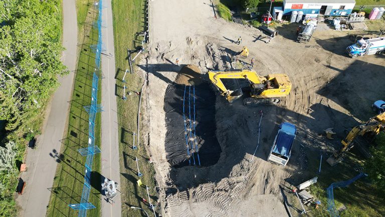 On June 5, Calgary was put under a water emergency after a major feeder main in the city’s northwest fractured, flooding streets and reducing water levels. It was repaired in time for the opening of the Calgary Stampede earlier this month. Pictured is repair work being undertaken on June 26.
