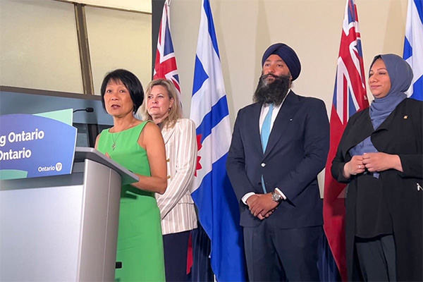 Toronto Mayor Olivia Chow and Ontario Minister of Transportation Prabmeet Sarkaria made the announcement July 24 during a press conference.