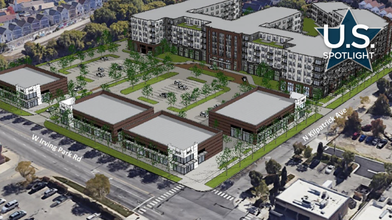 GW Properties' Portage Park development was rejigged for a more urban profile.