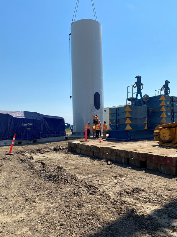 Pictured is the base of the T9 wind turbine, part of the 28-turbine installation near Halkirk, Alta.