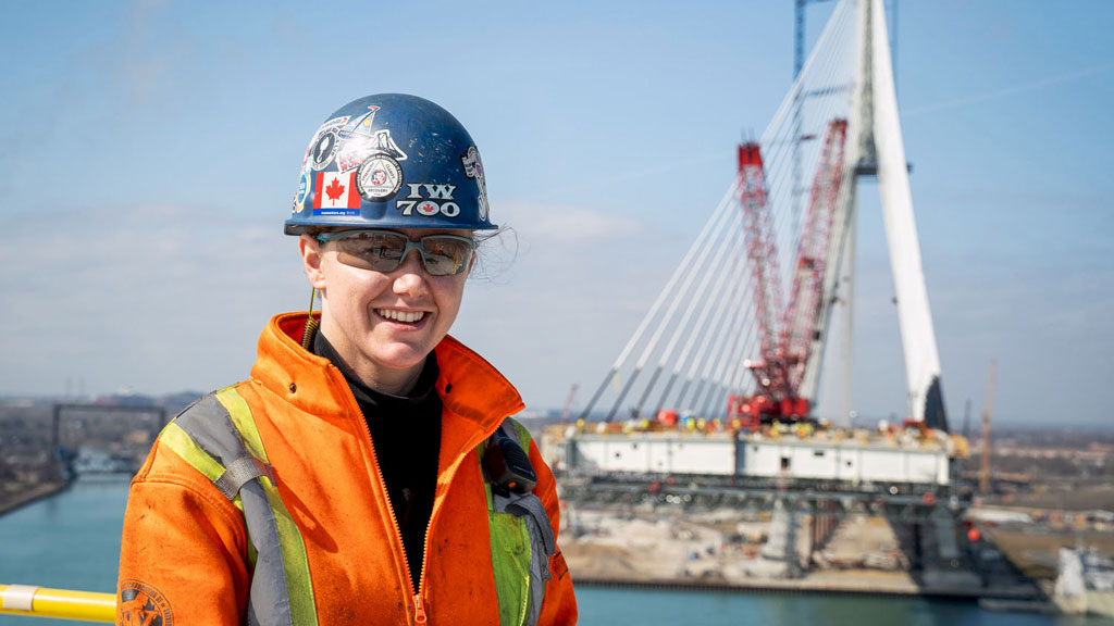 Gordie Howe bridge female ironworker cherishing every moment before it wraps