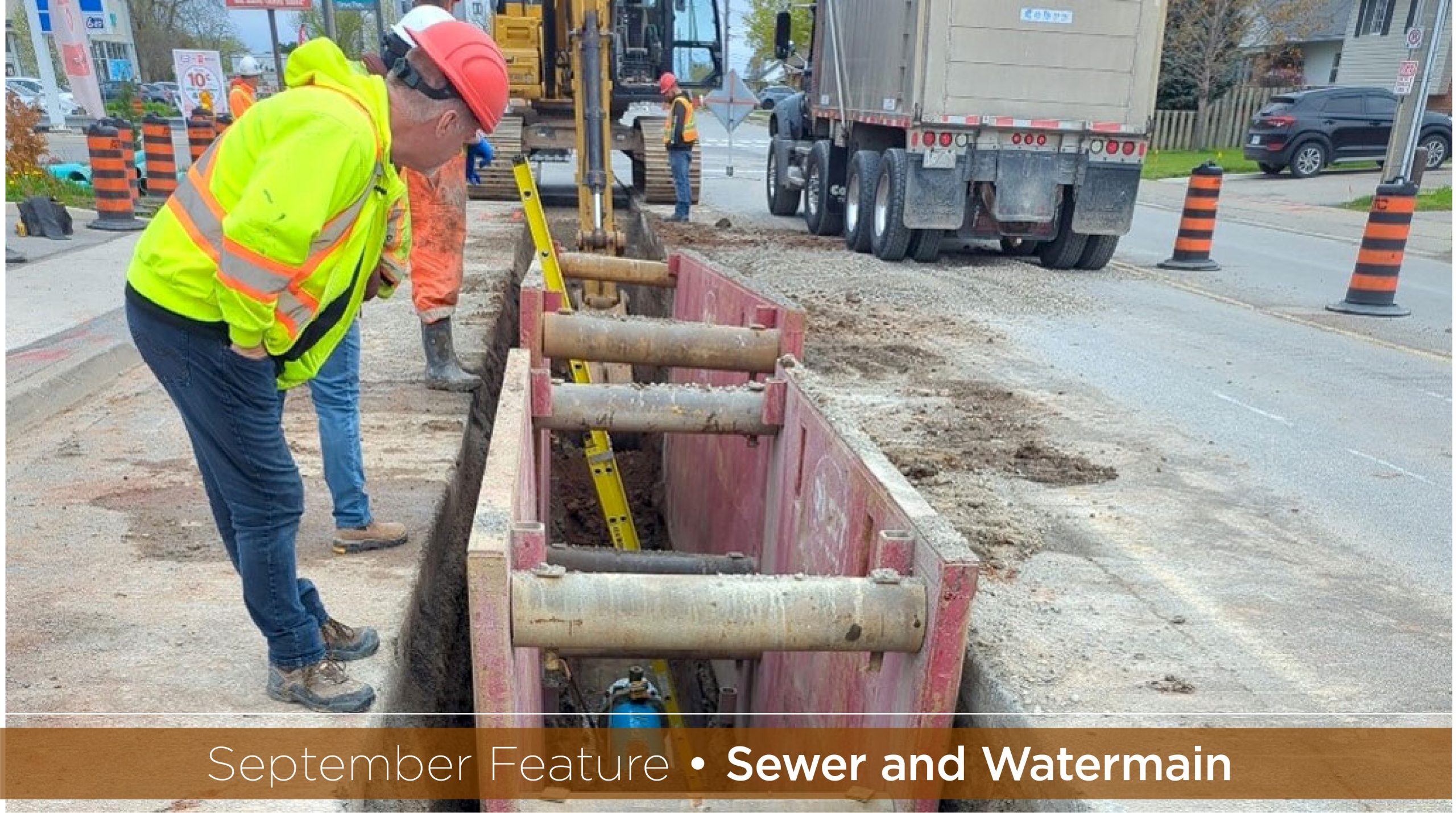 Pictured is the installation of a 40-millimetre-diameter watermain that is part of a major infrastructure project in Niagara Region.