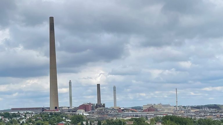 Demolition of Vale’s 450-foot Copperstack near Sudbury, Ont. (third from left) is slated to be complete in the fall of 2025.