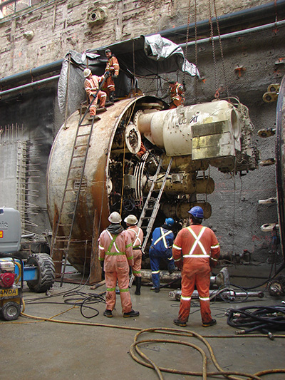 LiUNA and the B.C. Building Trades launched a series of legal actions pertaining to “modern slavery by employers and labour brokers at three B.C. construction projects” including the Canada Line light rapid transit project (2005 to 2009). Pictured is work being carried out on the line. 