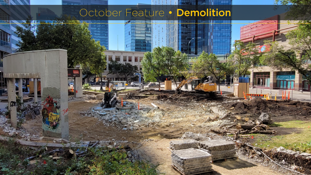 Winnipeg history buffs and heritage organizations were shocked to find pieces of the city's past left in ruins during the demolition of the downtown Air Canada Window Park.