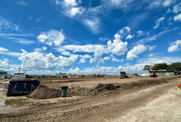 Site where new Sheltair hangar is to be built.