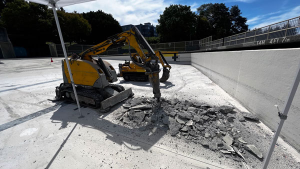 Cheeseman’s robots were called in to remove concrete over a leaking pipe at the Kitsilano Pool, a large saltwater pool.