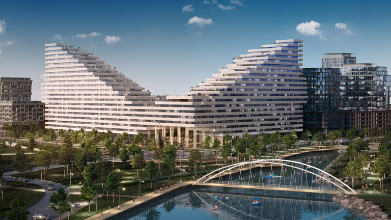 Tridel’s Harbourwalk at Lakeview Village in Mississauga Harbourwalk will have 455 units with a design centred around a 57,000-square-foot, European-inspired courtyard.