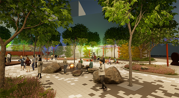 The redevelopment of Air Canada Window Park on Portage Avenue is part of the City of Winnipeg’s downtown recovery strategy. Redevelopment began in August 2024 and is expected to completed by summer 2025.