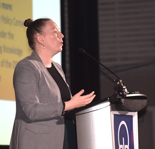 Ontario Professional Planners Institute (OPPI) council chair Claire Basinski addressed delegates at the recent conference held in Hamilton.