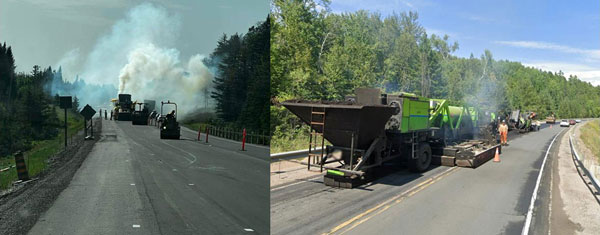 The contrast between HSR’s clean HIR repair process (right) and traditional open flame processes (left).