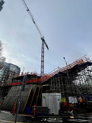 After protracted excavation work, the Telus Ocean building is taking shape in downtown Victoria.