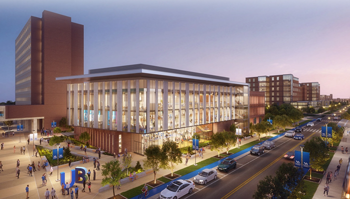 Rendering of the planned Agrusa Hall, University at Buffalo, a new engineering building on the North Campus. Image: University at Buffalo