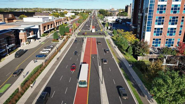 Shown is a conceptual rendering of the East London Link Phase 4 project, on Oxford Street near Fanshawe College.